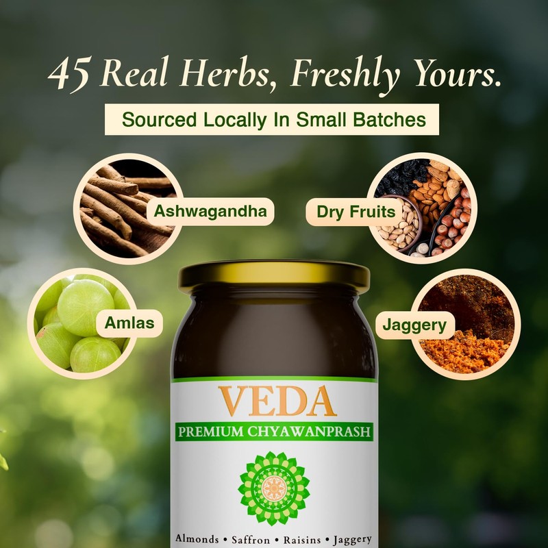 VEDA Premium Chyawanprash (Sugar Free) | 16.7 Oz | Ayurvedic