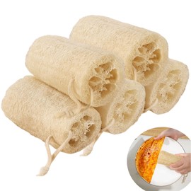 Luffa Schwamm, 5 Stücke Natürliche Luffa Gurke Schwamm, Luffa Peeling Biologisch Luffa Badeschwamm Duschschwamm Spülschwämme für Körperpflege Küche Bad Scrubber und Luffa Seife 12.1 cm