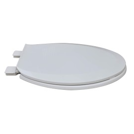 Deluxe White Plastic Closed Front Elongated Toilet Seat