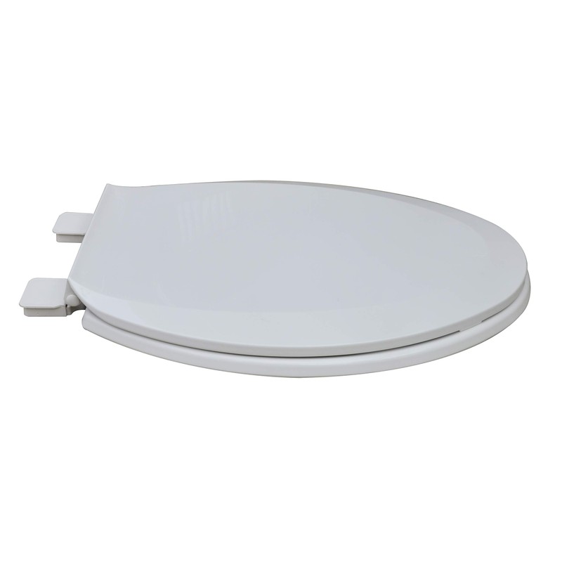 Deluxe White Plastic Closed Front Elongated Toilet Seat