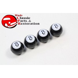 Muds CPR Black 8 Eight Ball Tire Air Valve Stem Caps Cover Hot Rat Rod Custom Truck