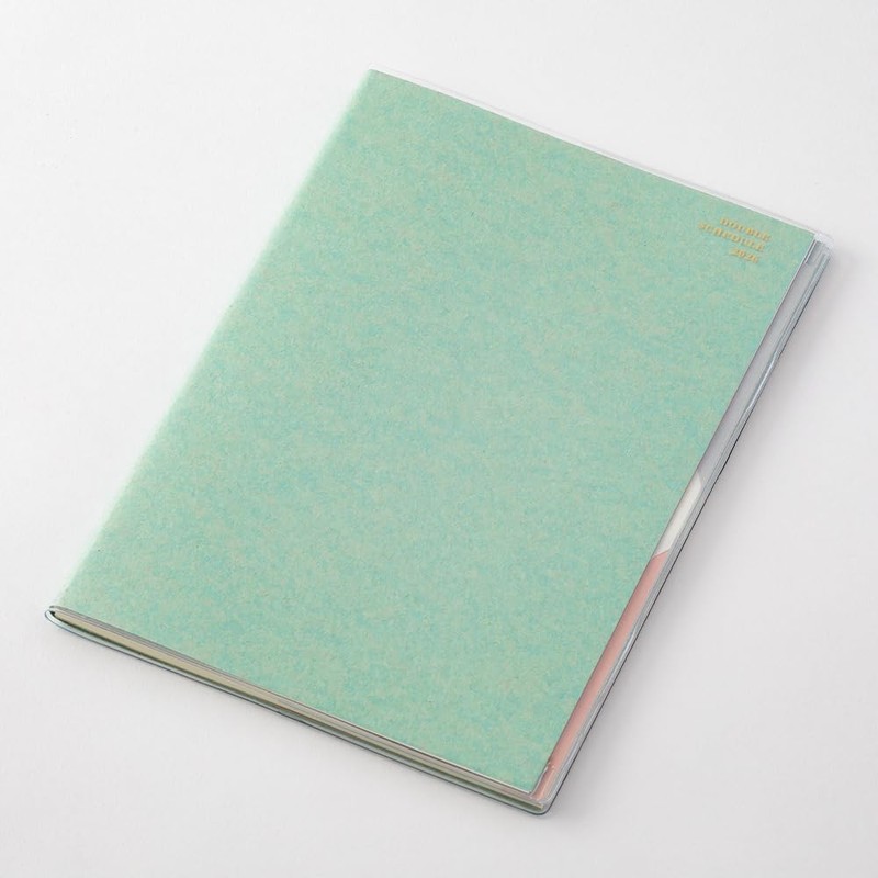 Midori Double Schedule Notebook, 2026 B6 Monthly Money Blue-green 22386006
