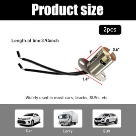 povtii 2PCS Car Light Bulb Socket, BA15D LED Light Bulb Socket Holder, Vehicle Light Lamp Bulb Socket Adapter with Wire Connector, Car Accessories for SUV Truck (Short Bracket)