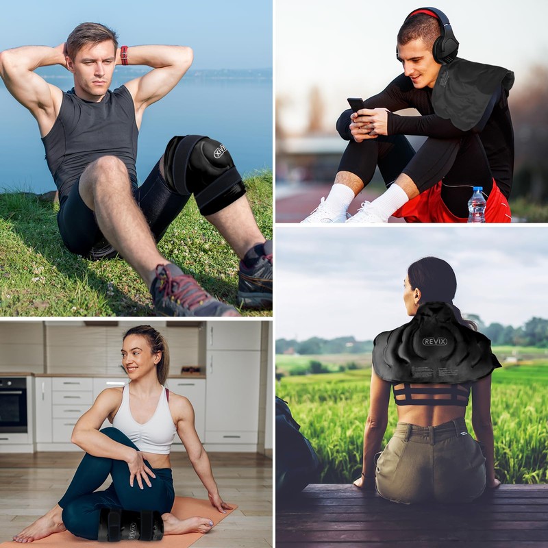 REVIX 20'' XXXL Reusable Ice Knee Wrap for Discomfort Reduction,