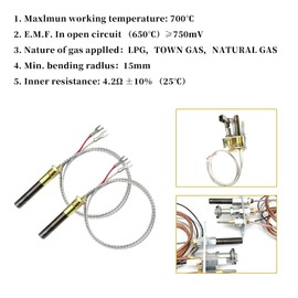 3Pcs 36 Inch Gas Fireplace Thermopile Thermogenerato,Aluminum Thermopile Generator 750 Millivolt Replacement Thermopile for Fire Gas Stoves Heat Fireplace Water Heater Gas Fryer Cluster