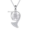 French Horn Necklace Sterling Silver Music Instrument French Horn Jewelry