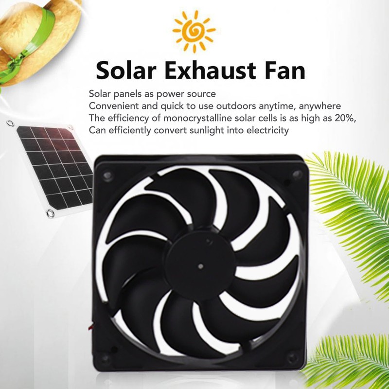10W Solar Panel Exhaust Fan Waterproof Solar Powered Attic Ventilator