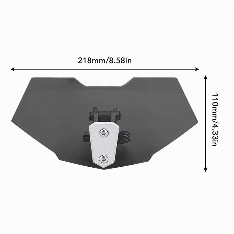 Motorcycle Acrylic Windshield Adjustable Clip On Windshield Extension Smoke Black