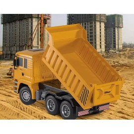 Top Race Dump Truck Toy 1:18 Scale 6 Channel Remote Control Headlights Fully Functional