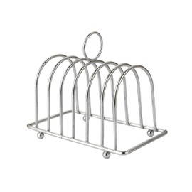 Toast Rack Chrome Toast Holder Rack with Ball Feet Stand with Carry Handle 6 Slice Victorian StyleBread Slices Slot, Bread Cooling Rack Toast Cooling Holder