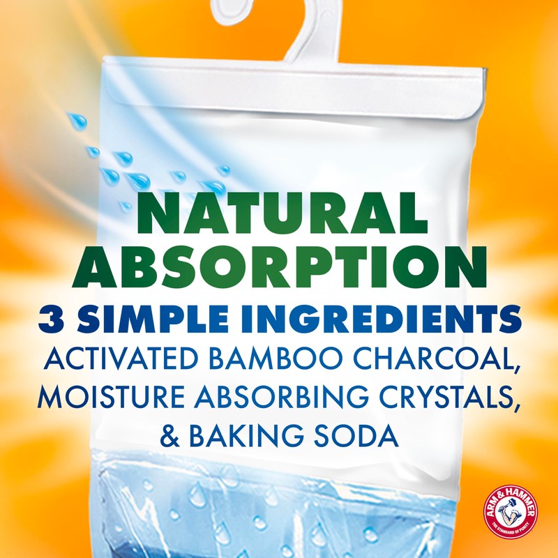 Arm & Hammer Essentials Hanging Moisture Absorber and Odor Eliminator,