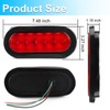 LIGBT 2PCS 6 Inch Oval Red LED Trailer Tail Lights