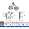 M5 Serrated Flange Nuts Marine Grade Style in A4 Stainless