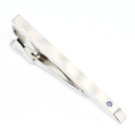 Swank Birthstone Tie Clip, Crystal, No Gemstone