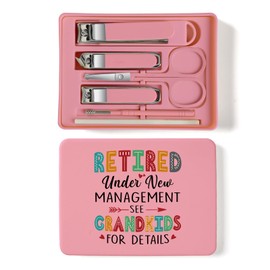 TTJHGYQO 6-Piece Nail Clipper Set with Nail File, Tweezers and ingrown toenail Removal kit Travel Nail kit for Men and Women (Retired Pink)