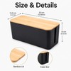 Cable Management Box for Power Strips & Cords - Bamboo