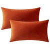 DEZENE Couch Pillow Cases 12x20 Burnt Orange: 2 Pack Cozy