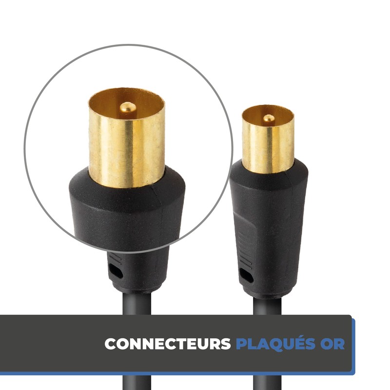 APM 408019 - TV Cable Male/Male 9.52mm + Female Adapter