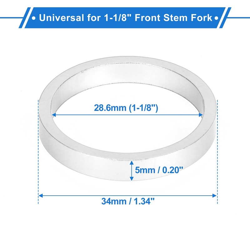 VekAuto Bike Headset Spacer, 5mm MTB Bicycle Headset Stem Fork