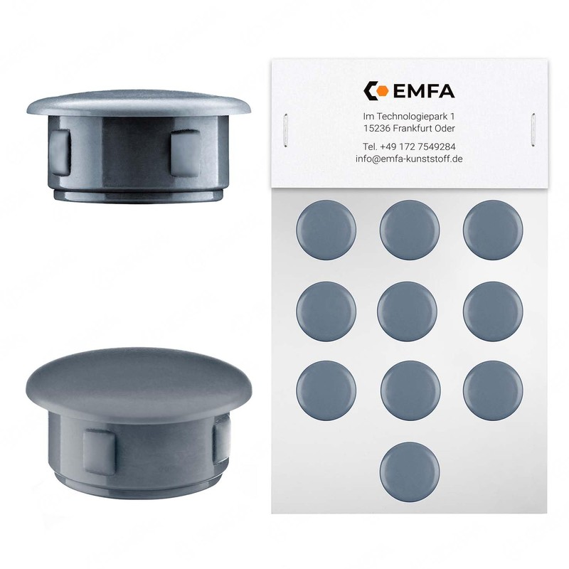 EMFA Cover Caps for 30 mm Drill Holes Anthracite Pack