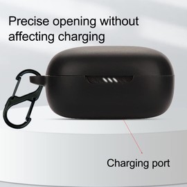 Acadeny Compatible for JBL Live Free 2 TWS Headphone Case, [Supports Wireless Charging] [Shockproof Protective Case] Silicone Headphone Case (Black-White)