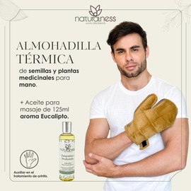 Paquete-Compresa de semillas para Mano (Guante) Y Aceite para masaje 125 ml