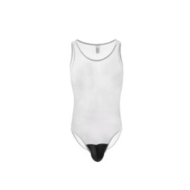 4UFIT Men's Wrestling Singlet Athletic Leotard Briefs See-Through Mesh Bodysuit Underwear