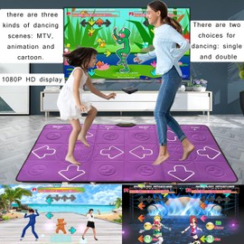 YRPRSODF Dance Mat for Kids and Adults, Double User Wireless Dance Pad Game for TV, Exercise Dancing Mat for Family Games,Gifts Ideas for Girls and Boys,Purple