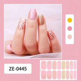 KSJEHW 64pcs Nagelfolie Mehrfarbig Glitter Hell Rosa Gel Nail Nagelfolien Selbstklebend Nagelsticker Uv Härtend Dekoration Nageldesign Zubehör(4 Hojas)