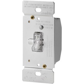 EATON Wiring TI306L-K 600-Watt 120-Volt Single-Pole/3-way Lighted Incandescent/Halogen Toggle Dimmer with Non-Preset