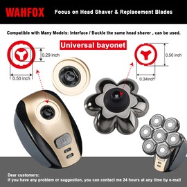 FOXSONIC Magnetic 7 Blades Head Shaver Replacement Blades for FREEDOM FREEBIRD and Other Brands Head Shaver (CX7 Silver)