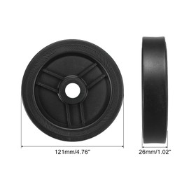 PATIKIL 4.76" Air Compressor Wheels, 2 Pack Universal Replacement Parts for 0.65" Diameter Air Compressor Wheels for Easy Mobility, Black