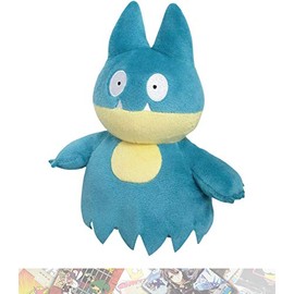 Sanei Munchl a x: 17cm Pocket Monsters All Star Collection Mini-Plush & 1 Trading Card Bundle (03442)