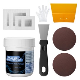 Oriflame Drywall Repair Kit: 8.5 Ounce Spackle Wall Repair with Patch/Scraper/Sandpaper/Gloves - White Wall Putty for Nail Holes/Cracks/Dents/Stains/Peeled Wall