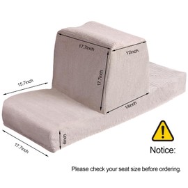 CC LOT 2 Sets Back to Back Boat Seat Covers Replacement- Soft Stretchable Microfiber Waterproof for Boat Lounge Seats (Khaki)