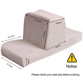 CC LOT 2 Sets Back to Back Boat Seat Covers Replacement- Soft Stretchable Microfiber Waterproof for Boat Lounge Seats (Khaki)