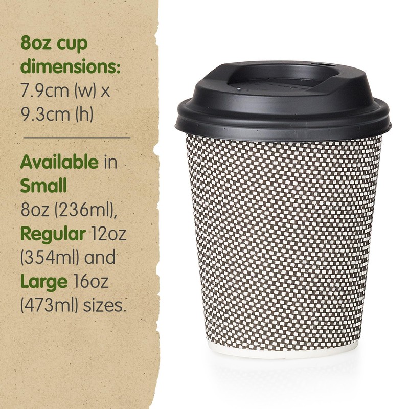 Signature Packaging - Ripple Paper Coffee Cups with Lids -