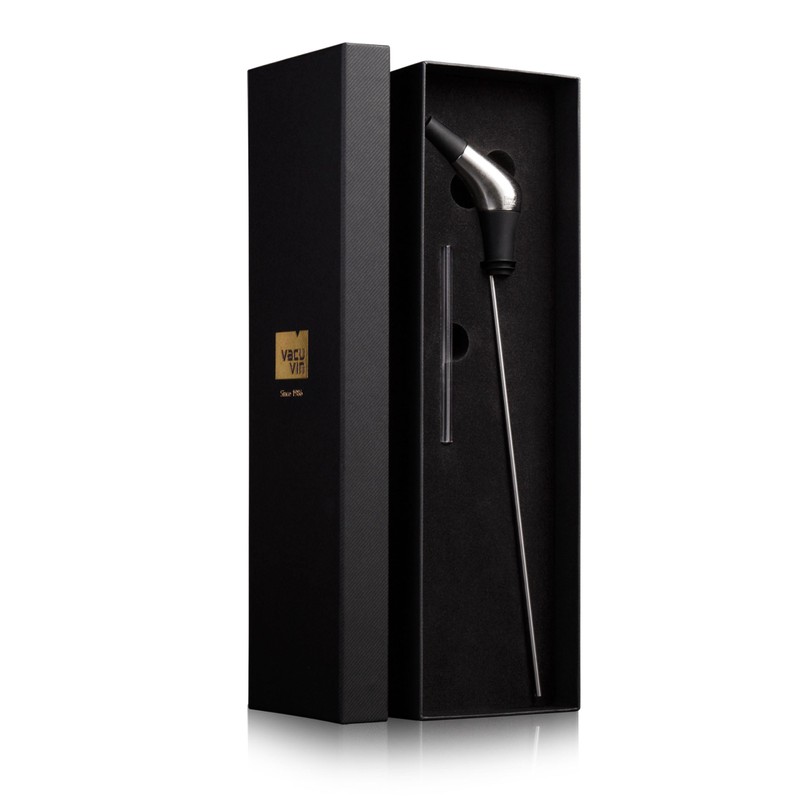 Vacu Vin Slow Pourer Wine Pourer, Plastic, Stainless Steel, Silver,