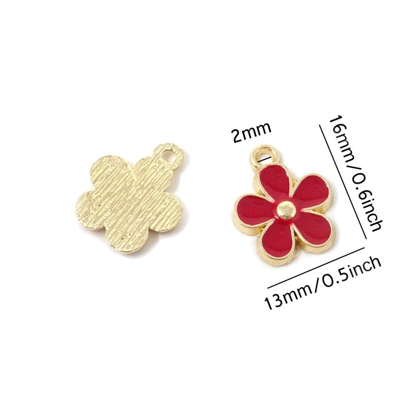 Honbay 24 colgantes de flores esmaltadas para hacer joyas o