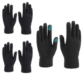 Fiohiros 3-Pairs Touch Screen Knitted Gloves,Dark Green Winter Warm Gloves For Men, Suitable For Outdoor Sports And Daily Use (Standard, 3 Pairs, One Size)