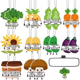 Swiffen 10 Pcs 10 Style Positive Car Air Fresheners Employee Appreciation Gifts Scented Incense Chips Emotional Support Funny Car Hanging Ornaments for Employee Teacher Nurse Dietician Nutritionist