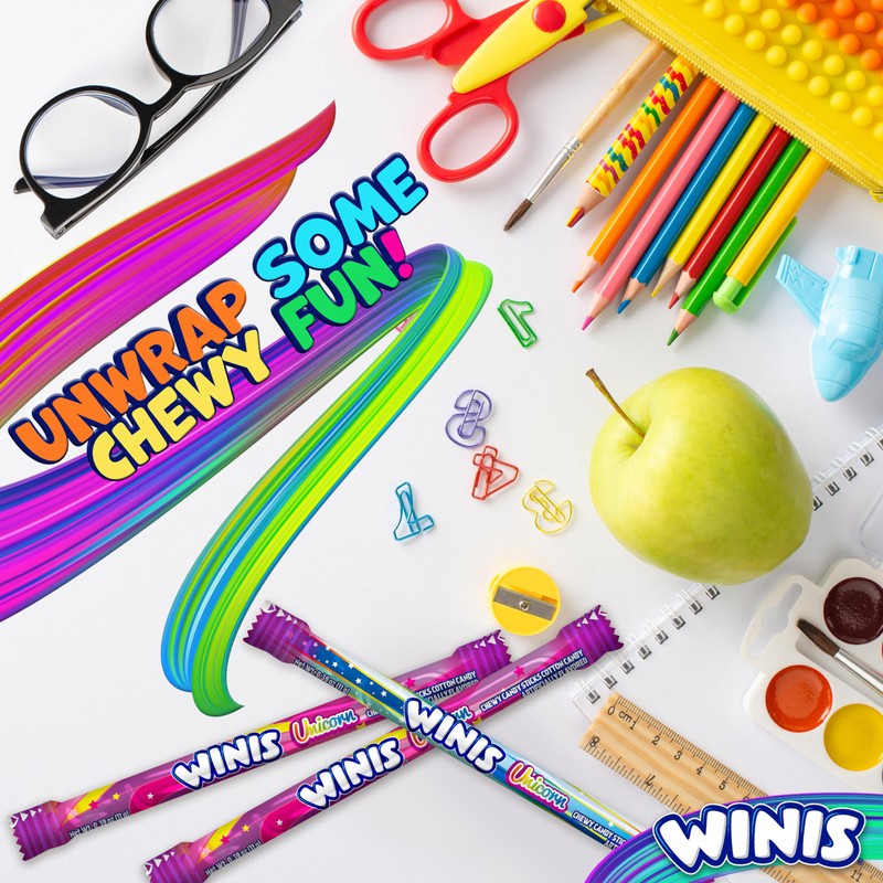 Winis Unicorn | Chewy Candy Swirl | Cotton-Candy Flavored |