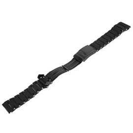 Unbranded 20mm Black Polyurethane Rubber Link PVD Replacement Bracelet Watch Band Diver