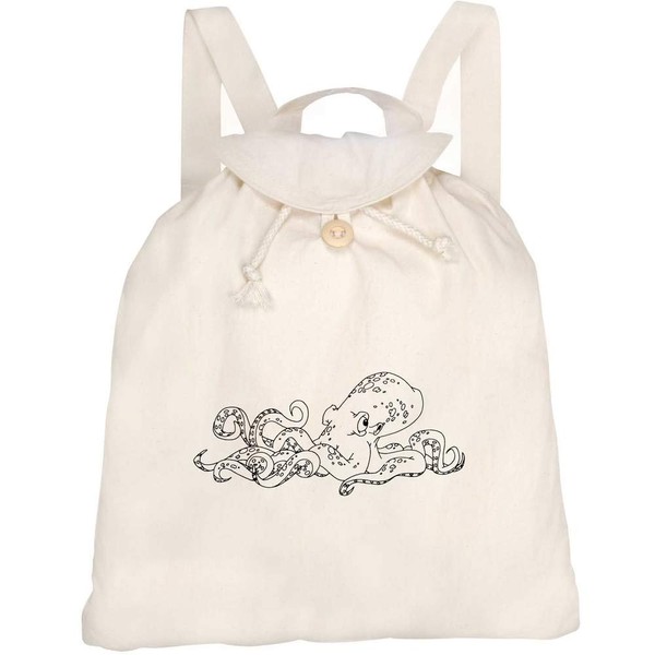 'Angry Octopus' Canvas Rucksack/Backpack (RK00003261)