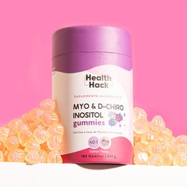Health Hack Myo y D-Chiro Inositol Ratio 40:1 en Gomitas | 180 Gummies para 2 meses | 2500mg por porción |Suplemento Vitamina B8 para Mujeres | Sin Azúcar, Sin GMO, Sin Colorantes Artificiales