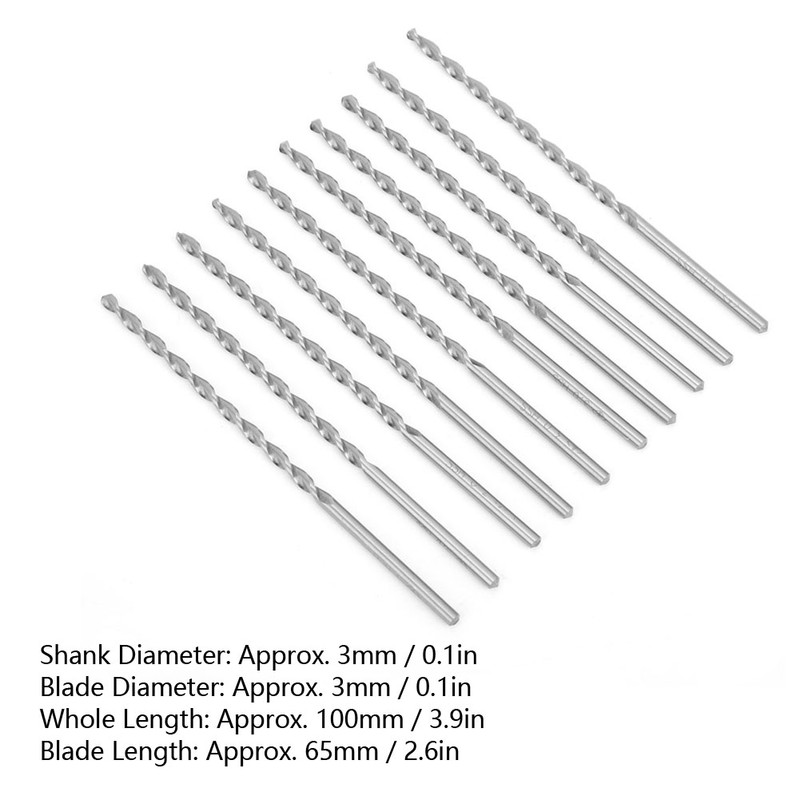 10Pcs Parabolic Drill Bit Good Hardness High Speed Steel Straight