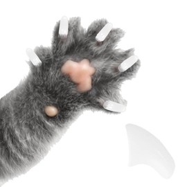 Pretty Claws 120 Piece Soft Nail Caps with Adhesive for Cat Claws - Snow White Large