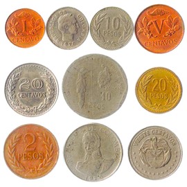Hobby of Kings Colombia 10 Mixed Coins | Colombian Money | Centavos | Pesos | Since 1959