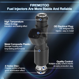 FIREMOTOO Fuel Injectors Pack of 4 4 Holes Compatible with Chevy Cobalt 2005-2010 for Pontiac G5 2007-2010 Pursuit 2005-2006 2.2L L4