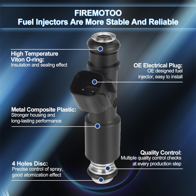 FIREMOTOO Fuel Injectors Pack of 4 4 Holes Compatible with